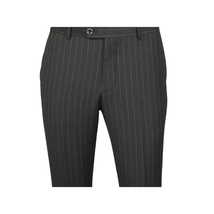 Men Suit BERLUSCONI Italian Wool 180's Pin Stripe One Button Peak UGS95-03 Gray image 10