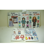 Lot of 5 Vintage Simplicity Crafts Fabric Cut Out Doll Clothes &amp; Costumes - $9.99