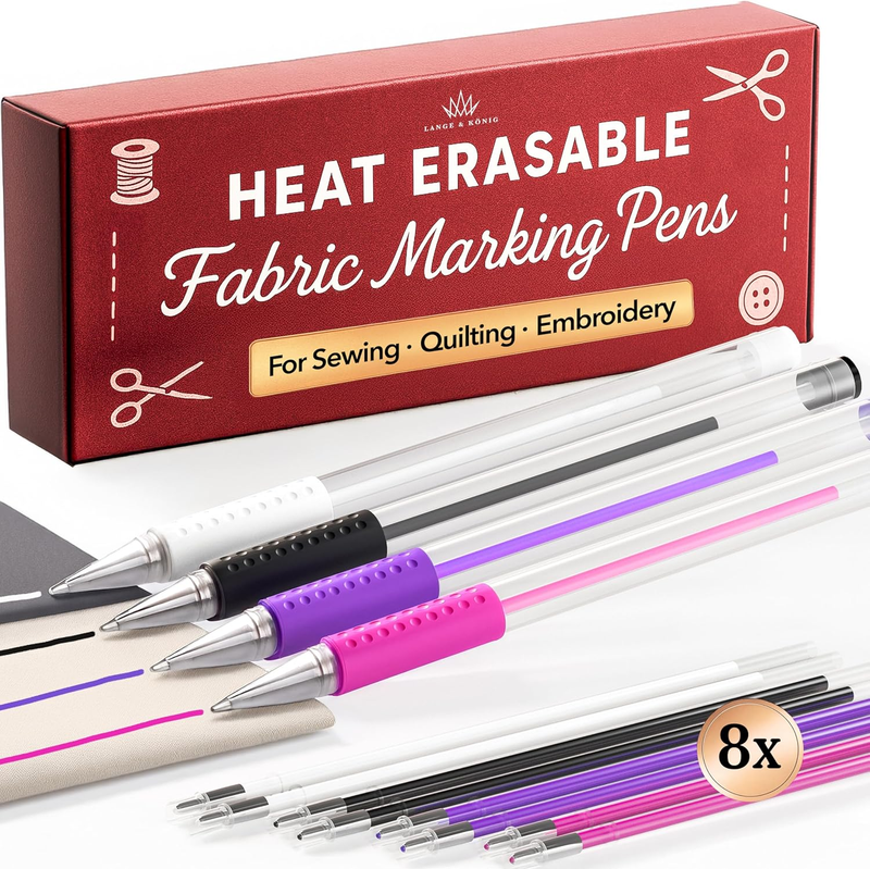 Lange & König Heat Erasable Fabric Marking Pens for Sewing - 4 Pens + 8 Refills  Item image 10