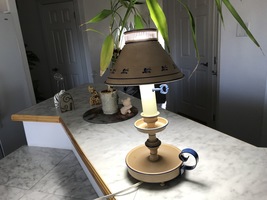 Vintage 60s 70s Tole Table Lamp Metal Shade 7.1W - £39.95 GBP