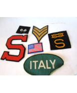 Vtg WWII 6 Clothing Patches Navy Training Sergeant Military Varsity Ital... - $20.10 CAD