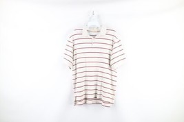 Vintage 90s LL Bean Mens Medium Striped Collared Short Sleeve Golf Polo Shirt - £27.33 GBP