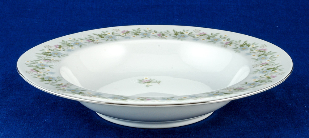 Johann Haviland Forever Spring 8" Platinum Rimmed Soup Bowl New China Item image 2