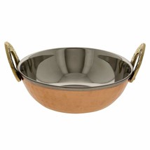 Handmade Copper Steel Serving Kadai Bowl Serving Dish 500ml Hotel &amp; Home... - $32.70