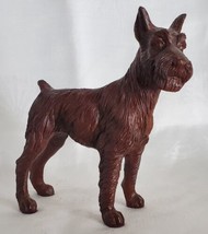 Faux Wood Brown Dog Schnauzer Figure - £19.98 GBP