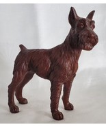 Faux Wood Brown Dog Schnauzer Figure - £19.66 GBP