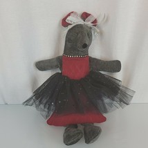 Woof &amp; and Poof Stuffed Plush Holiday Xmas Mouse 2006 Elegant Black Red Silver - £39.68 GBP