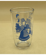 Vintage 1950s Kraft Swanky Swigs Juice Glass Bustling Betty Blue - £11.83 GBP