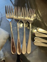 4 Oneida Usa Stainless FLIGHT/RELIANCE Glossy Salad Forks 6 3/4&quot; Flatware - £13.55 GBP