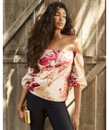 Women Le Chateau Floral Print Off-the-Shoulder Blouse Size XXL - €28,63 EUR