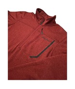 Eddie Bauer Sweater Mens Medium Red First Ascent Fleece Half Zip Outdoors - $18.08