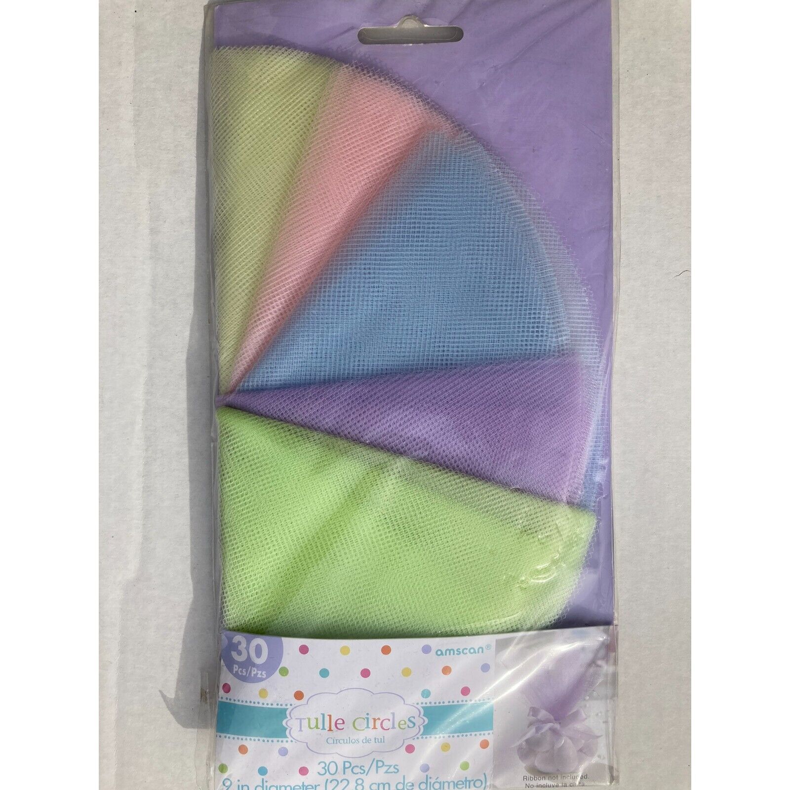 Amscan Tulle Circles Multicolor 9 Diameter Gift Supplies 30 Pieces Craft... - $3.25
