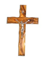 Olive Wood Christian Wall Crucifix Cross Handcrafted in Bethlehem (6&quot;) - $8.72