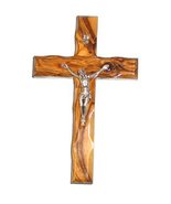 Olive Wood Christian Wall Crucifix Cross Handcrafted in Bethlehem (6&quot;) - £6.91 GBP