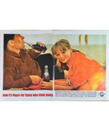 PEPSI-COLA - 2 Page 1964 Vintage Print Ad - Couple on a beach-Refreshing - $11.38