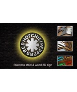 Red Hot Chili Peppers Sign Lighted, Red Hot Chili Peppers Steel &amp; Wood W... - £180.10 GBP