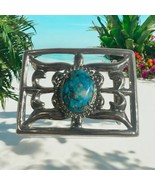 Vtg 1970S Indigenous Native Metal Belt Buckle Southwest Howlite Faux Tur... - $353.75 MXN
