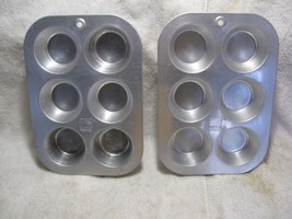 Vintage Collectible MIRRO 6 Cupcake/Muffin Aluminum Pans Made In Manitow... - $22.95