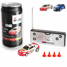 Remote Control Micro Racing Car Set Packed In A Soda Can Mini Speed Rc Radio Toy - £40.85 GBP