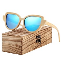 Cat Eye Sunglasses Bamboo Polarized Natural Wood Sun glasses Anti-Reflective sha - £39.00 GBP