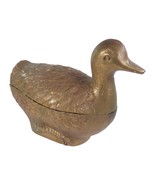 Brass Duck Tabletop Lidded Container Metal 8&quot; Bird Animal 3D Trinket Box - $463.85 MXN