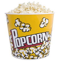 1 Retro Style Reusable Popcorn Bowl Plastic Container Movie Theater Bucket 8.5&quot; - £13.62 GBP