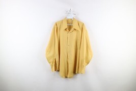 Vtg 60s Streetwear Mens XL Thrashed Sheer Mechanic Work Button Shirt Yellow USA - £30.89 GBP