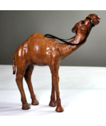 Leather Wrapped Camel With Bridle and Glass Eyes Made In India 8&quot; H and L - £15.37 GBP