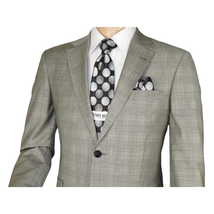 Men Suit BERLUSCONI Turkey Italian Wool 180's Glenn Plaid K167-06 Black White image 8