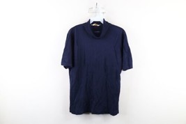 Vintage 50s 60s Streetwear Mens Medium Blank Double Knit Turtleneck T-Shirt USA - £46.50 GBP