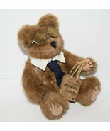 Boyds Bears Harveys Lunch Bag Plush Teddy Bear 7&quot; Wears Glasses Tie Stuffed - £18.92 GBP