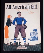 Vintage 1932 &quot;All American Girl Collegiate Fox Trot Song&quot; Football Sheet... - £9.56 GBP