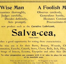Salvacea Quack Medicine 1894 Advertisement Victorian Medical Wise Foolis... - £19.66 GBP