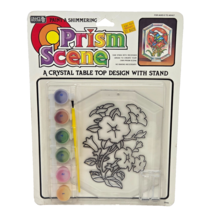 NEW VINTAGE 1992 PRISM SCENE CRYSTAL SUN CATCHER KIT YOU CAN PAINT FLOWERS - $313.68 MXN