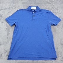 St John Bay Shirt Mens L Blue Polo Performance Short Sleeve Collared Top Style - £17.89 GBP