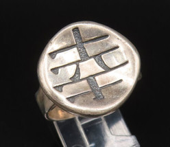 CAROLYN POLLACK 925 Silver - Vintage Chinese Character Dent Ring Sz 11 -... - £92.29 GBP