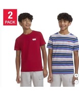 Levi&#39;s Boys Girls T-Shirts Red Blue Multicolor 2-Pack Short Sleeves Crew... - $51.32 CAD