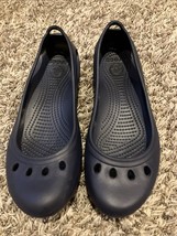 Crocs Kadee Ballet Flat Shoes Womens 10 Navy Comfort Slip On Loafer Closed Toe - $28.51