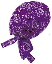 Paisley Doo Rag Du Rag Do Cotton Bandana Headwrap PICK COLOR Chemo Cap (Purple P - £7.83 GBP