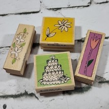 Rubber Stamps Wedding Lot Of 4 Tiered Cake Flowers Vap Scap Katie Hall  - $14.84