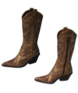 Donald Pliner Western Couture Metallic Leather Boot Shoe New Peace $750 NIB - £201.75 GBP