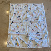 Vintage Disney Baby Crib Blanket Mickey Minnie Pluto Donald Daisy Alphabet 1984 - £22.00 GBP