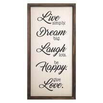 Live Dream Laugh Happy Love Wood And Metal Wall Decor - $35.10