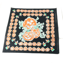Vtg. Happy Halloween Bandana Pumpkin Corn Made In USA RN 15187 50 Cotton... - $39.89