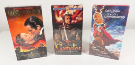 Lot of 3 Classic Sealed VHS Gone with the Wind Camelot 10 Commandments Films VTG - £11.83 GBP