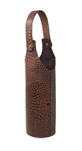 Western Brown Gator Print Leather Wine Bottle Carrier Tote Bag 116RS24 - $1,199.29 MXN