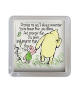 Winnie the Pooh Coaster Quote Promise Me pooh and piglet unique handmade... - $5.37