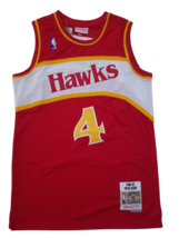 Men&#39;s Spud Webb #4 Jersey 1986-87 Throwback Red Classics Uniform - £36.51 GBP