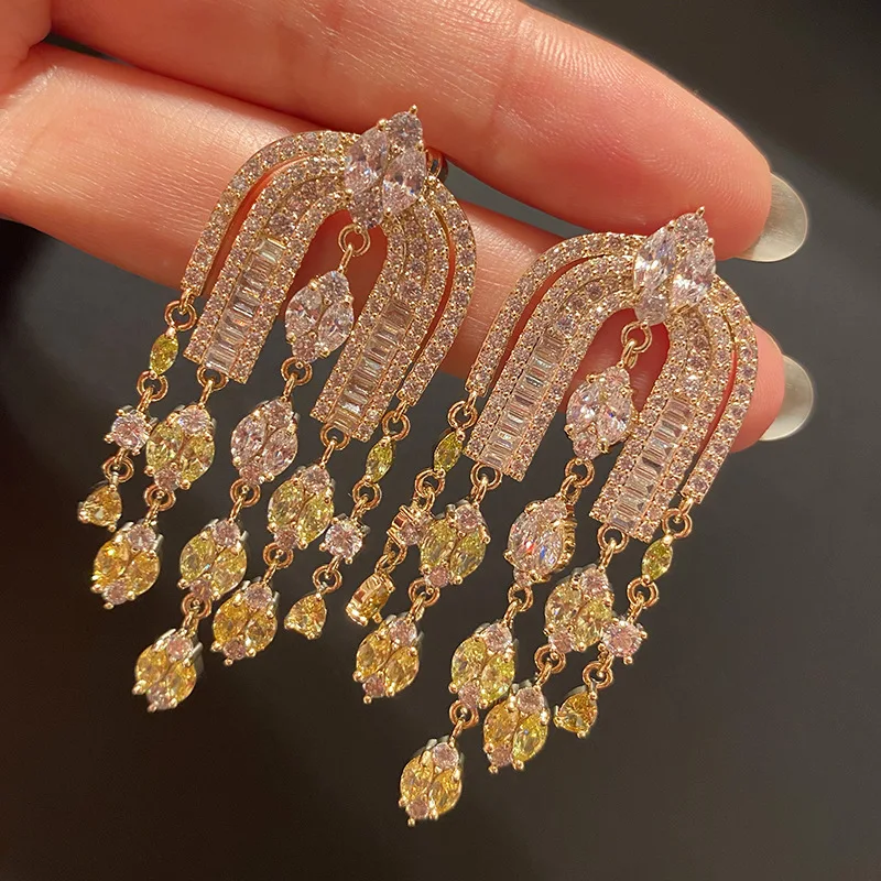 Luxury Women Earrings Natural Decorations Gift Female Earrings Korea Rattan Past - £40.29 GBP
