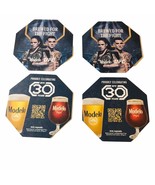 AMANDA NUNES &amp; DUSTIN POIRER MODELO &amp; UFC LOT OF 4 BEER COASTERS OCTAGON... - $18.95